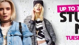 BAM Agency Fashionable young people posing with confident expressions at St David’s Shopping Centre. Text on the image reads, Up to 30% off Student Night, Tuesday 2 October, 4pm - 9pm. The background features bright colors and a textured grey pattern, setting the stage for an unforgettable 2018 event. BAM Agency