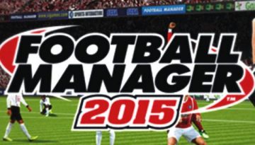 BAM Agency Cover of Football Manager 2015 video game by Sports Interactive, with the title prominently displayed over a football stadium backdrop. Players in red and white kits are on the field, while a person in a suit is in the foreground with raised fists, embodying victorys thrilling campaign. BAM Agency
