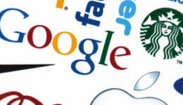 BAM Agency A collage of various brand logos, including Google, Facebook, Starbucks, Nike, Coca-Cola, and Apple, on a white background. These iconic brands are arranged in a scattered pattern reminiscent of a 2015 marketing textbook often used by students. BAM Agency
