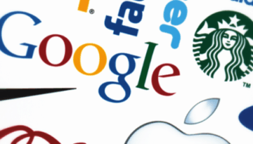 BAM Agency A collage of various brand logos, including Google, Facebook, Starbucks, Nike, Coca-Cola, and Apple, on a white background. These iconic brands are arranged in a scattered pattern reminiscent of a 2015 marketing textbook often used by students. BAM Agency